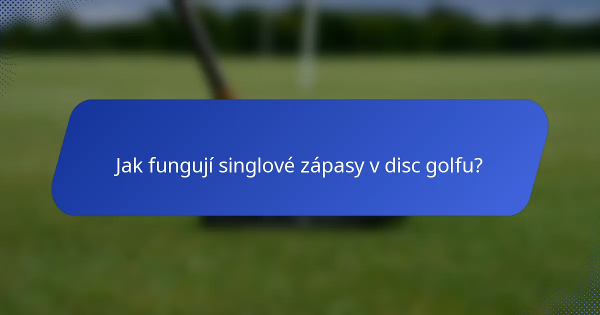 Jak fungují singlové zápasy v disc golfu?