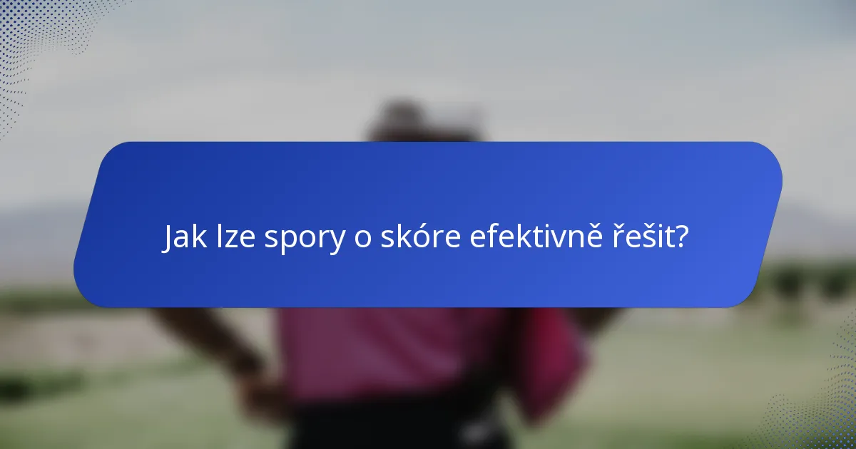 Jak lze spory o skóre efektivně řešit?