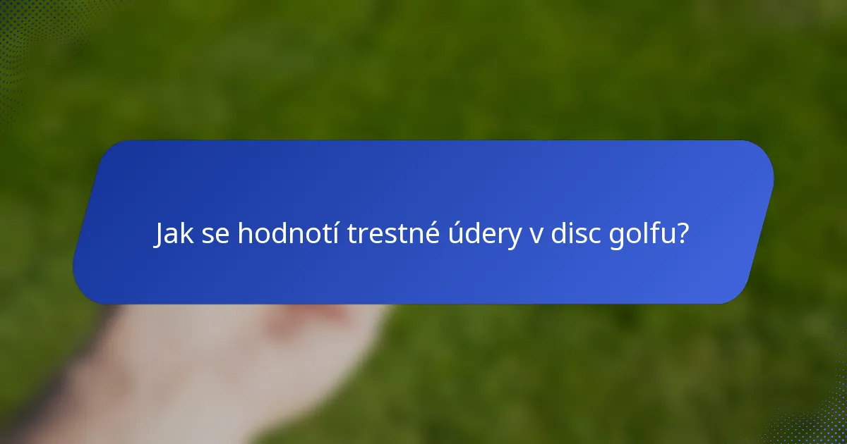 Jak se hodnotí trestné údery v disc golfu?