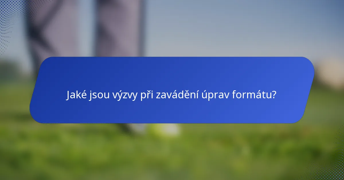 Jaké jsou výzvy při zavádění úprav formátu?