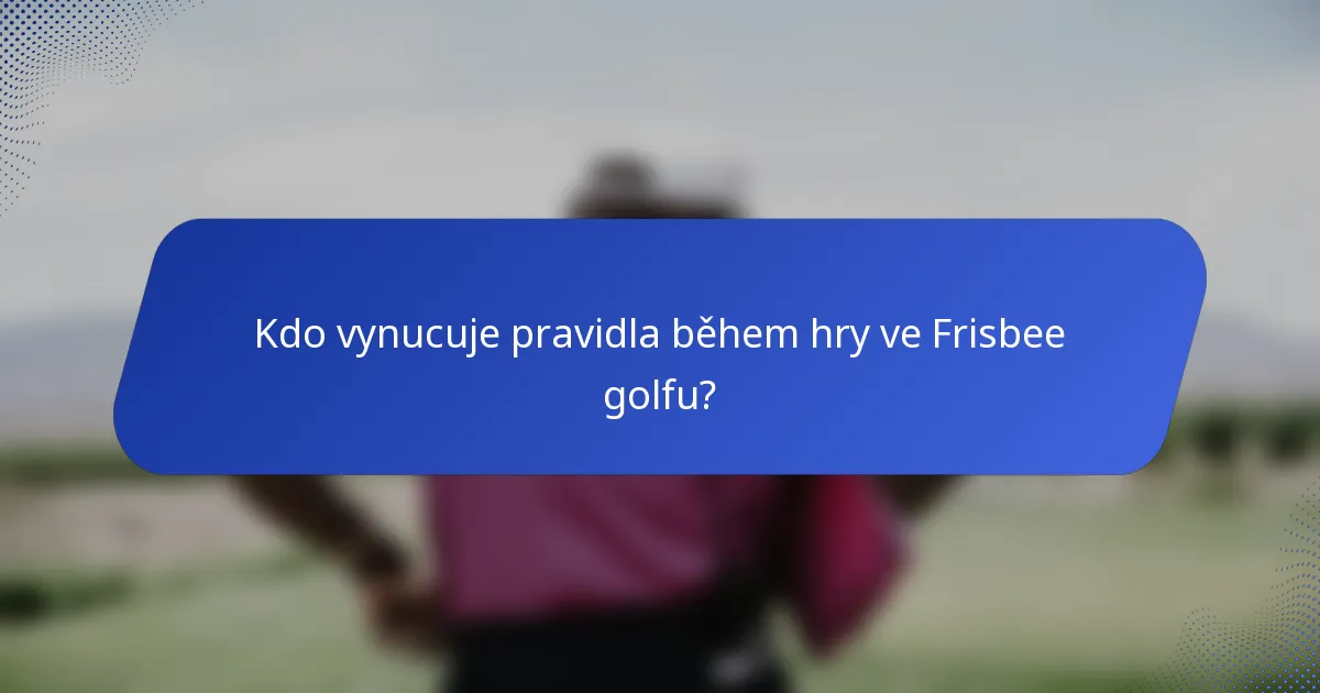 Kdo vynucuje pravidla během hry ve Frisbee golfu?